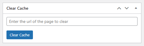 WordPress dashboard widget to clear W3 Total Cache by page URL